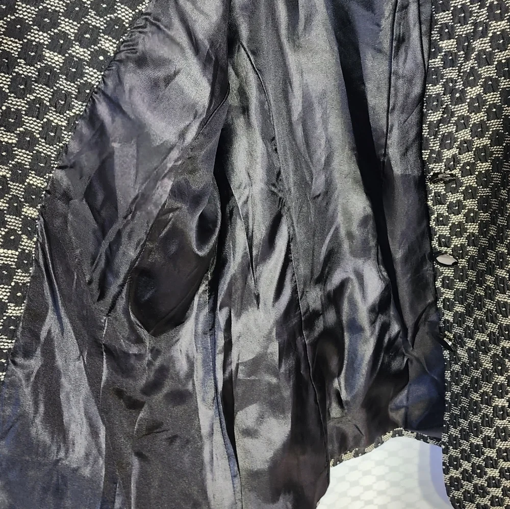 BLACK PEPPER winter jacket size 10 black white warm short bomber blazer - Picture 5 of 13